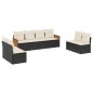 vidaXL Set de sofás de jardín 8 piezas y cojines ratán sintético negro vidaXL Set de sofás de jardín 8 piezas y cojines ratán sintético negro