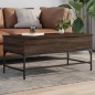 vidaXL Mesa de centro madera ingeniería metal roble marrón 100x50x45cm vidaXL Mesa de centro madera ingeniería metal roble marrón 100x50x45cm
