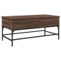 vidaXL Mesa de centro madera ingeniería metal roble marrón 100x50x45cm vidaXL Mesa de centro madera ingeniería metal roble marrón 100x50x45cm