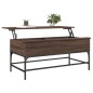 vidaXL Mesa de centro madera ingeniería metal roble marrón 100x50x45cm vidaXL Mesa de centro madera ingeniería metal roble marrón 100x50x45cm