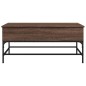 vidaXL Mesa de centro madera ingeniería metal roble marrón 100x50x45cm vidaXL Mesa de centro madera ingeniería metal roble marrón 100x50x45cm
