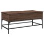 vidaXL Mesa de centro madera ingeniería metal roble marrón 100x50x45cm vidaXL Mesa de centro madera ingeniería metal roble marrón 100x50x45cm