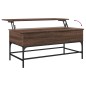 vidaXL Mesa de centro madera ingeniería metal roble marrón 100x50x45cm vidaXL Mesa de centro madera ingeniería metal roble marrón 100x50x45cm