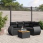 vidaXL Set de muebles de jardín 5 pzas y cojines ratán sintético negro vidaXL Set de muebles de jardín 5 pzas y cojines ratán sintético negro