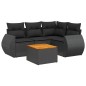 vidaXL Set de muebles de jardín 5 pzas y cojines ratán sintético negro vidaXL Set de muebles de jardín 5 pzas y cojines ratán sintético negro