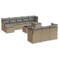 vidaXL Set de sofás de jardín 11pzas con cojines ratán sintético beige vidaXL Set de sofás de jardín 11pzas con cojines ratán sintético beige