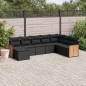 vidaXL Set de sofás de jardín 8 piezas y cojines ratán sintético negro vidaXL Set de sofás de jardín 8 piezas y cojines ratán sintético negro