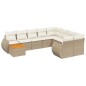 vidaXL Juego de sofás jardín con cojines beige 10 pzas ratán sintético vidaXL Juego de sofás jardín con cojines beige 10 pzas ratán sintético