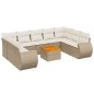 vidaXL Juego de sofás jardín con cojines beige 10 pzas ratán sintético vidaXL Juego de sofás jardín con cojines beige 10 pzas ratán sintético