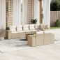 vidaXL Set de sofás de jardín 9 pzas con cojines ratán sintético beige vidaXL Set de sofás de jardín 9 pzas con cojines ratán sintético beige