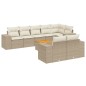 vidaXL Set de sofás de jardín 9 pzas con cojines ratán sintético beige vidaXL Set de sofás de jardín 9 pzas con cojines ratán sintético beige