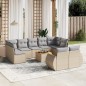 vidaXL Juego de sofás jardín con cojines beige 10 pzas ratán sintético vidaXL Juego de sofás jardín con cojines beige 10 pzas ratán sintético