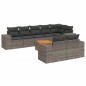 vidaXL Set de muebles de jardín 9 pzas y cojines ratán sintético gris vidaXL Set de muebles de jardín 9 pzas y cojines ratán sintético gris