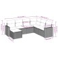 vidaXL Set de comedor de jardín 7 pzas y cojines ratán sintético negro