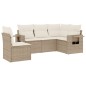 vidaXL Juego de sofás jardín con cojines 5 pzas ratán sintético beige vidaXL Juego de sofás jardín con cojines 5 pzas ratán sintético beige