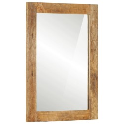 vidaXL Espejo de baño madera maciza de acacia y vidrio 50x70x2,5 cm