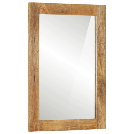 vidaXL Espejo de baño madera maciza de acacia y vidrio 50x70x2,5 cm