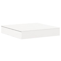 vidaXL Arenero con tapa madera maciza de pino blanco 111x111x19,5 cm