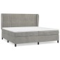 vidaXL Cama box spring con colchón terciopelo gris claro 200x200 cm vidaXL Cama box spring con colchón terciopelo gris claro 200x200 cm