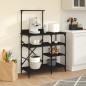 vidaXL Estantería de cocina madera ingeniería metal negro 90x40x132 cm vidaXL Estantería de cocina madera ingeniería metal negro 90x40x132 cm