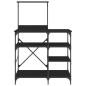 vidaXL Estantería de cocina madera ingeniería metal negro 90x40x132 cm vidaXL Estantería de cocina madera ingeniería metal negro 90x40x132 cm
