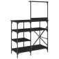 vidaXL Estantería de cocina madera ingeniería metal negro 90x40x132 cm vidaXL Estantería de cocina madera ingeniería metal negro 90x40x132 cm