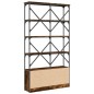vidaXL Estantería madera ingeniería y metal roble ahumado 100x26x180cm