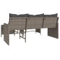 vidaXL Sofá de jardín en forma de L con mesa y cojines ratán PE gris vidaXL Sofá de jardín en forma de L con mesa y cojines ratán PE gris
