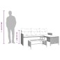vidaXL Sofá de jardín en forma de L con mesa y cojines ratán PE gris vidaXL Sofá de jardín en forma de L con mesa y cojines ratán PE gris