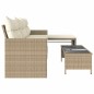 vidaXL Sofá de jardín en forma de L con mesa y cojines ratán PE beige vidaXL Sofá de jardín en forma de L con mesa y cojines ratán PE beige