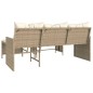 vidaXL Sofá de jardín en forma de L con mesa y cojines ratán PE beige vidaXL Sofá de jardín en forma de L con mesa y cojines ratán PE beige