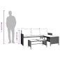 vidaXL Sofá jardín forma de L con mesa y cojines ratán PE gris claro vidaXL Sofá jardín forma de L con mesa y cojines ratán PE gris claro