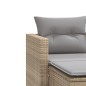 vidaXL Sofá de jardín 2 plazas con toldo y taburetes ratán PE beige vidaXL Sofá de jardín 2 plazas con toldo y taburetes ratán PE beige