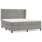 vidaXL Cama box spring con colchón terciopelo gris claro 180x200 cm vidaXL Cama box spring con colchón terciopelo gris claro 180x200 cm