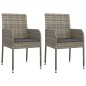 vidaXL Set comedor jardín 9 pzas y cojines ratán sintético gris vidaXL Set comedor jardín 9 pzas y cojines ratán sintético gris