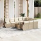 vidaXL Set de sofás de jardín 11pzas con cojines ratán sintético beige