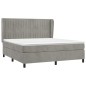 vidaXL Cama box spring con colchón terciopelo gris claro 180x200 cm vidaXL Cama box spring con colchón terciopelo gris claro 180x200 cm