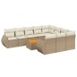 vidaXL Set de sofás de jardín 11pzas con cojines ratán sintético beige