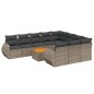 vidaXL Set de sofás de jardín 11 pzas y cojines ratán sintético gris vidaXL Set de sofás de jardín 11 pzas y cojines ratán sintético gris