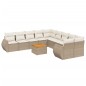 vidaXL Set de sofás de jardín 11pzas con cojines ratán sintético beige vidaXL Set de sofás de jardín 11pzas con cojines ratán sintético beige
