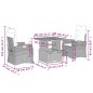 vidaXL Set comedor de jardín 3 piezas con cojines ratán sintético gris vidaXL Set comedor de jardín 3 piezas con cojines ratán sintético gris