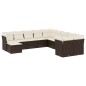 vidaXL Set de sofás de jardín 11 pzas cojines ratán sintético marrón vidaXL Set de sofás de jardín 11 pzas cojines ratán sintético marrón
