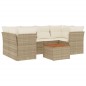 vidaXL Set sofás de jardín 7 piezas y cojines ratán sintético beige vidaXL Set sofás de jardín 7 piezas y cojines ratán sintético beige