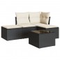 vidaXL Set de muebles de jardín 5 pzas y cojines ratán sintético negro vidaXL Set de muebles de jardín 5 pzas y cojines ratán sintético negro