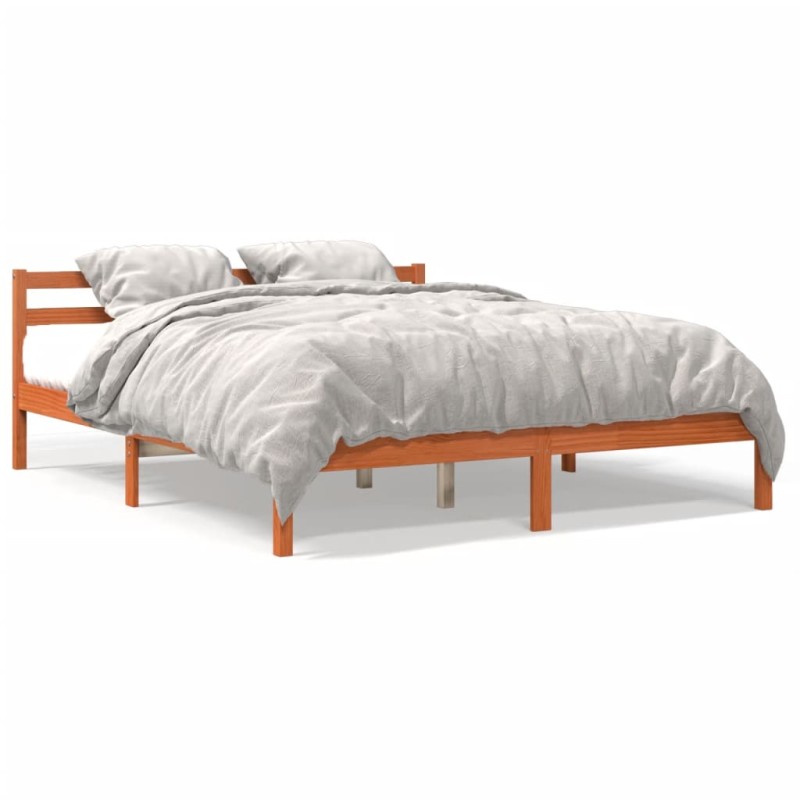 vidaXL Estructura de cama madera maciza pino marrón cera 180x200 cm vidaXL Estructura de cama madera maciza pino marrón cera 180x200 cm