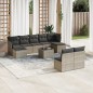 vidaXL Set de sofás de jardín 10 pzas con cojines ratán sintético gris vidaXL Set de sofás de jardín 10 pzas con cojines ratán sintético gris