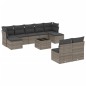 vidaXL Set de sofás de jardín 10 pzas con cojines ratán sintético gris vidaXL Set de sofás de jardín 10 pzas con cojines ratán sintético gris