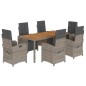 vidaXL Set comedor jardín 7 pzas y cojines ratán sintético gris vidaXL Set comedor jardín 7 pzas y cojines ratán sintético gris