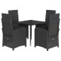 vidaXL Set de muebles jardín 5 pzas con cojines ratán sintético negro vidaXL Set de muebles jardín 5 pzas con cojines ratán sintético negro