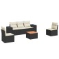 vidaXL Set de sofás de jardín 6 piezas y cojines ratán sintético negro vidaXL Set de sofás de jardín 6 piezas y cojines ratán sintético negro